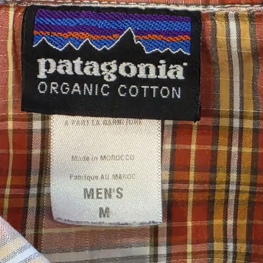 Patagonia A/C Shirt Button Front Camp Organic Cotton Plaid Mens Medium